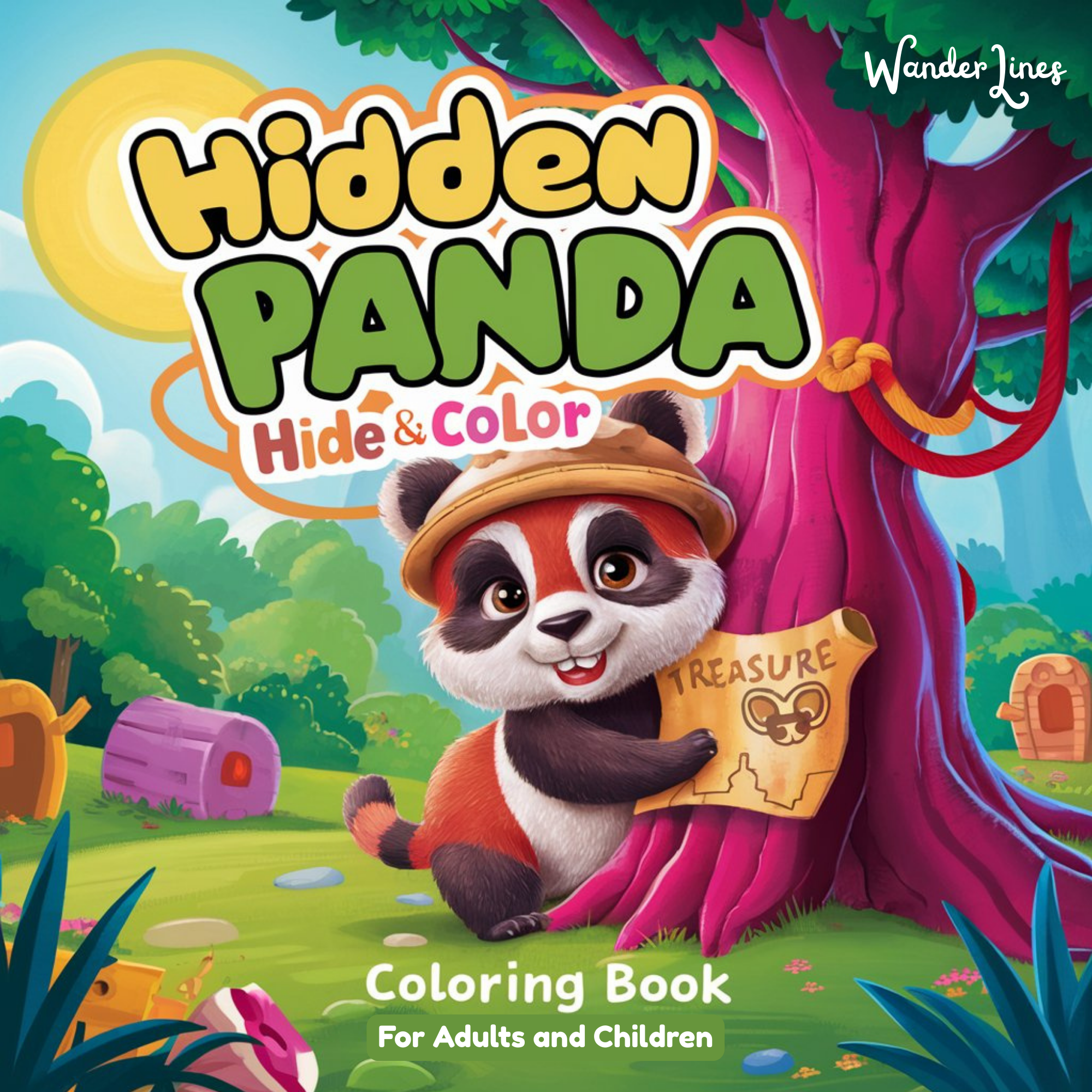Find the red panda — search & color